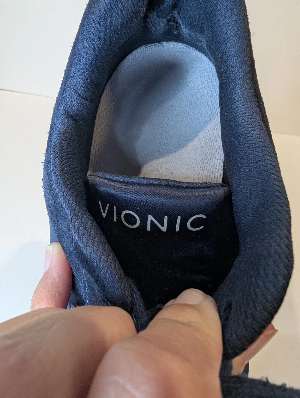 Vionic Breilyn Navy Blue Suede And Fabric Comfort Sneakers Women's Size 10